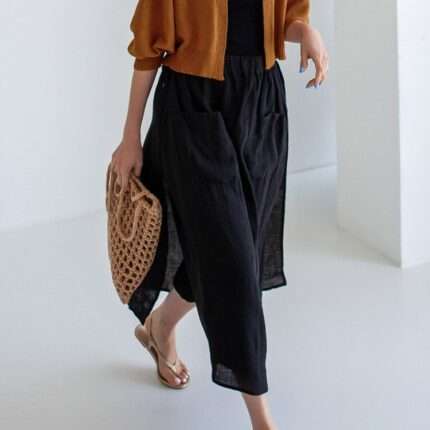 2 Piece Luxury Linen Wide Leg Culottes