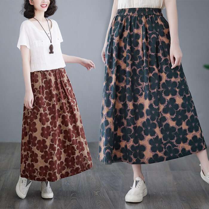 No 1 Modern Cotton Linen Loose Skirts