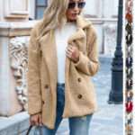 5 Button Luxury Loose Lapel Fluffy Coat